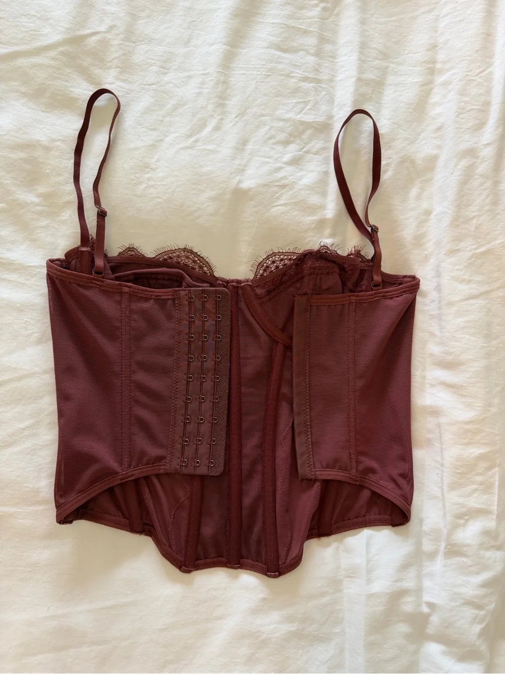 Urban Outfitters Burgundy Lace Bustier Top